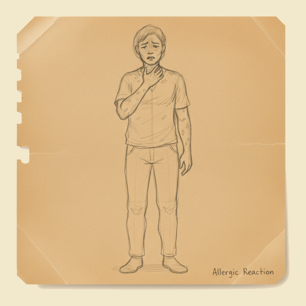 Field sketch: Allergic reaction in children
