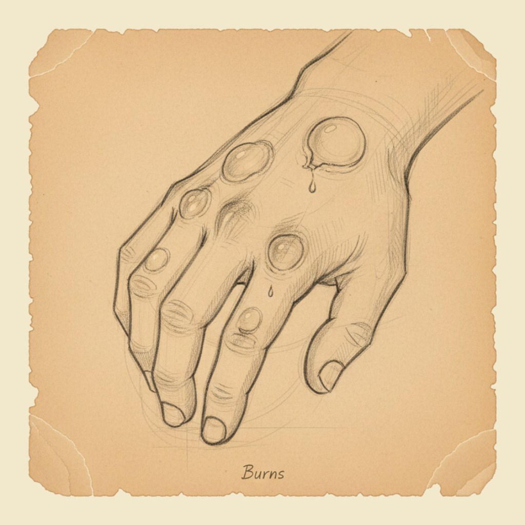 Field sketch: Burns in children