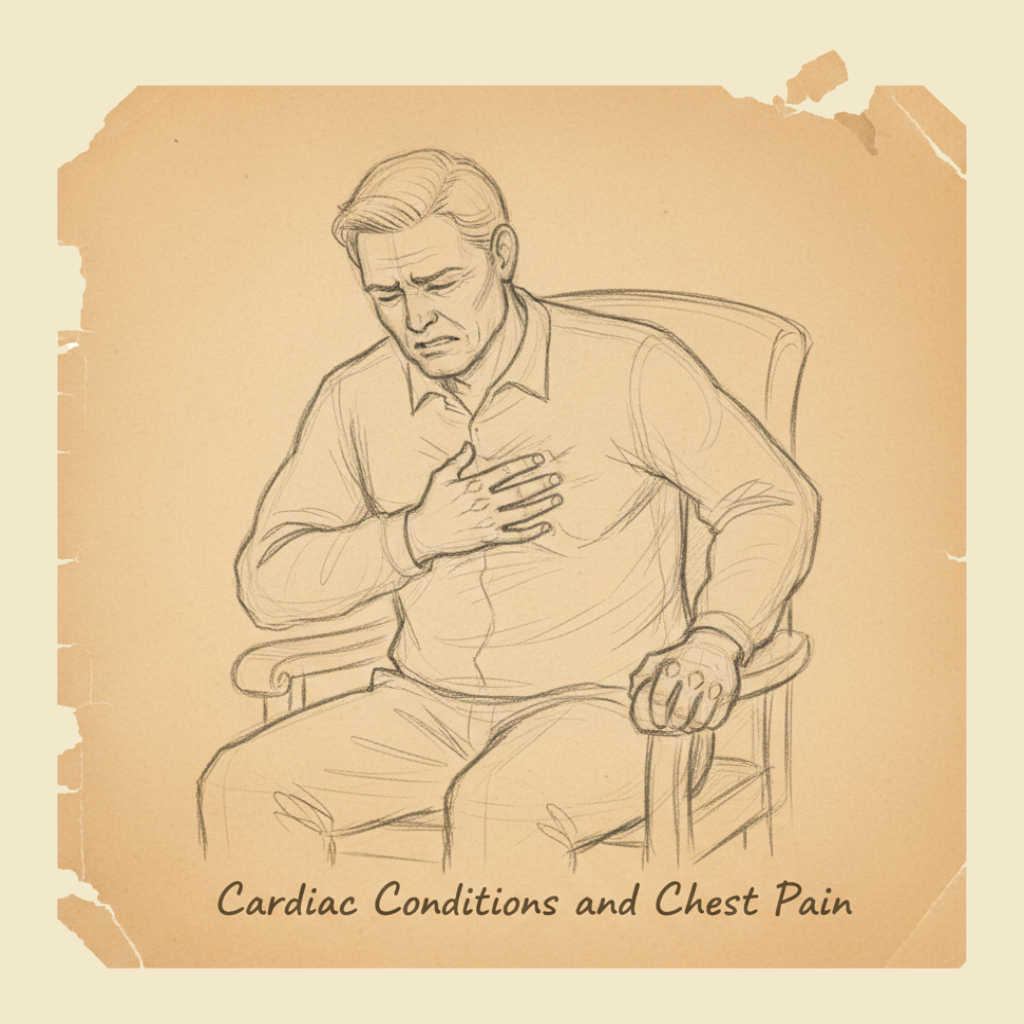 Field sketch: Cardiac conditions and chest pain — recognising the heart attack and what to do about it