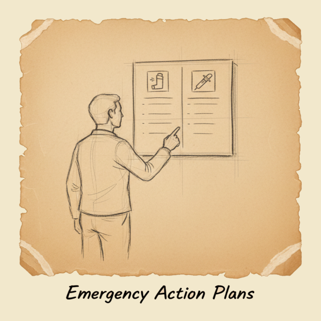 Field sketch: Emergency action plans (asthma, anaphylaxis)