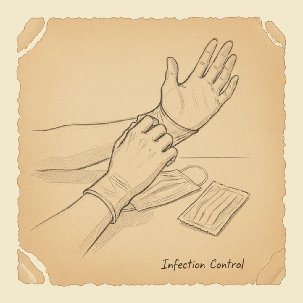 Field sketch: Infection control — gloves, barriers, and the standard precautions