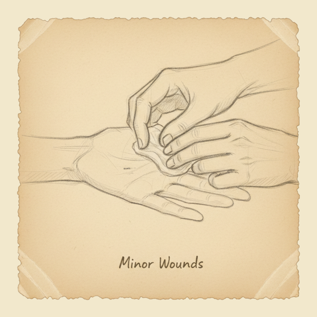 Field sketch: Minor wounds in children